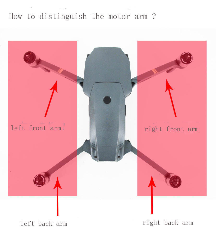 Mavic Pro Motor Arm With Cable Spare parts DJI Mavic pro Arm with motor Repair Accessories